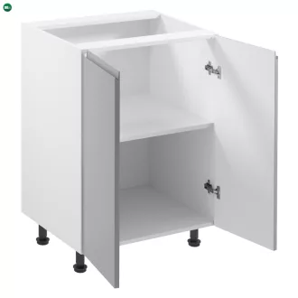   Alsószekrény, fehér/szürke extra magasfényű, AURORA D602F