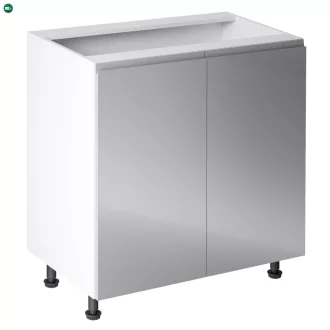   Alsószekrény, fehér/szürke extra magasfényű, AURORA D80