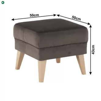 Puff, taupe-szürke-barna/bükk, RODEZA