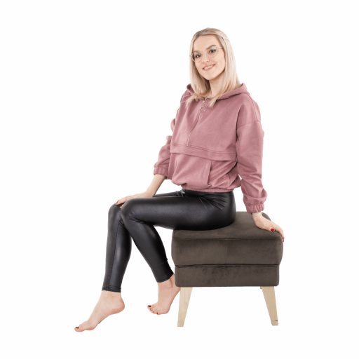 Puff, taupe-szürke-barna/bükk, RODEZA
