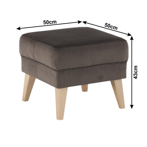 Puff, taupe-szürke-barna/bükk, RODEZA