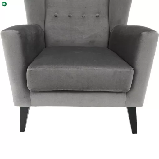 Fotel-füles, világosszürke/fekete, RODEZA