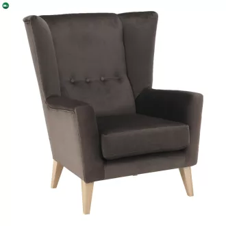 Fotel-füles, taupe-szürke-barna/bükk, RODEZA