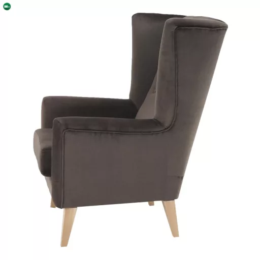 Fotel-füles, taupe-szürke-barna/bükk, RODEZA