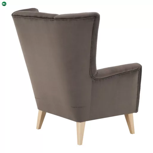 Fotel-füles, taupe-szürke-barna/bükk, RODEZA