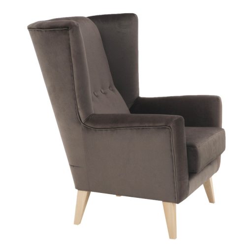 Fotel-füles, taupe-szürke-barna/bükk, RODEZA