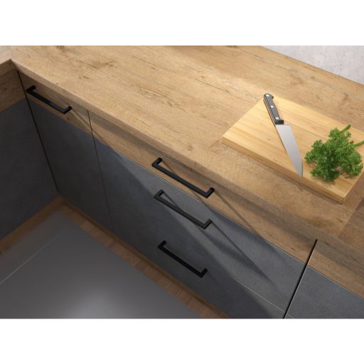 Alsó sarokszekrény, szürke matt/tölgy lancelot, VEGA 90x90 DN 1F BB