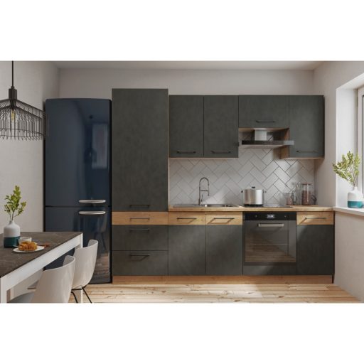 Alsó sarokszekrény, szürke matt/tölgy lancelot, VEGA 90x90 DN 1F BB