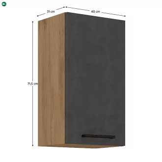   Felsőszekrény, tölgy lancelot/szürke matt, VEGA 40 G-72 1F