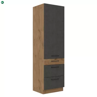   Magas szekrény, tölgy lancelot/szürke matt, VEGA 60 DKS-210 3S 1F