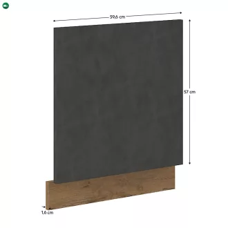   Előlap mosogatógéphez, szürke matt/tölgy lancelot, VEGA ZM 570x596
