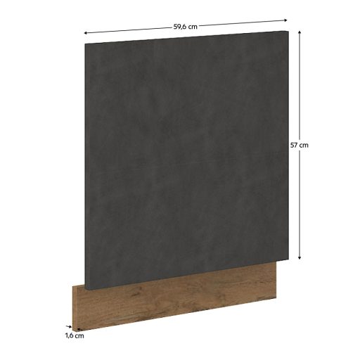 Előlap mosogatógéphez, szürke matt/tölgy lancelot, VEGA ZM 570x596
