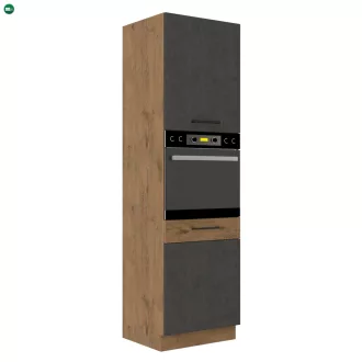   Dagas szekrény, tölgy lancelot/szürke matt, VEGA 60 DP-210 2F