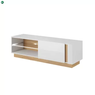   RTV asztal 138, fehér/tölgy grandson/magasfényű fehér, CITY