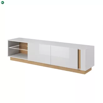   RTV asztal 187, fehér/tölgy grandson/magasfényű fehér, CITY