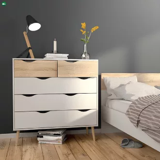 Komód, tölgy sonoma/fehér, OSLO 75456