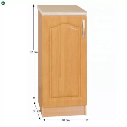 Alsó konyhaszekrény, balos, éger, LORA MDF NEW KLASIK S40