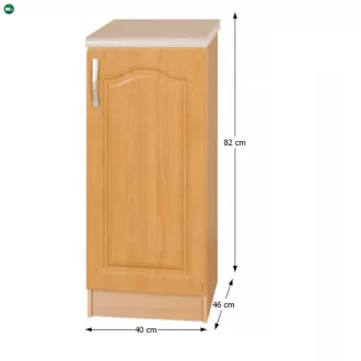   konyhaszekrény, Alsó, Jobbos, Éger LORA MDF NEW KLASIK S40