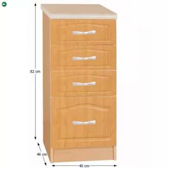 Konyhaszekrény, alsó, égerfa, LORA MDF NEW KLASIK S40SZ4