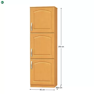   Magas konyhaszekrény, jobb, égerfa, LORA MDF NEW KLASIK S40/210/57