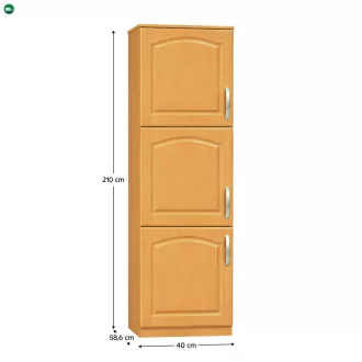   Magas konyhaszekrény, éger, balos, LORA MDF NEW KLASIK S40 / 210/57