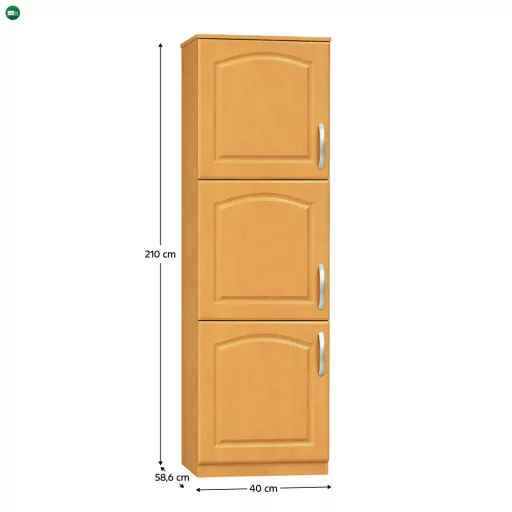 Magas konyhaszekrény, éger, balos, LORA MDF NEW KLASIK S40 / 210/57