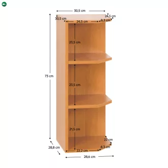   Konyhaszekrény, sarok, felső, jobbos, éger LORA Mdf New W30N