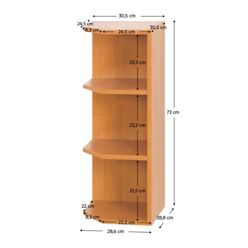 Konyhaszekrény, sarok, felső, balos, éger, LORA MDF NEW KLASIK W30N