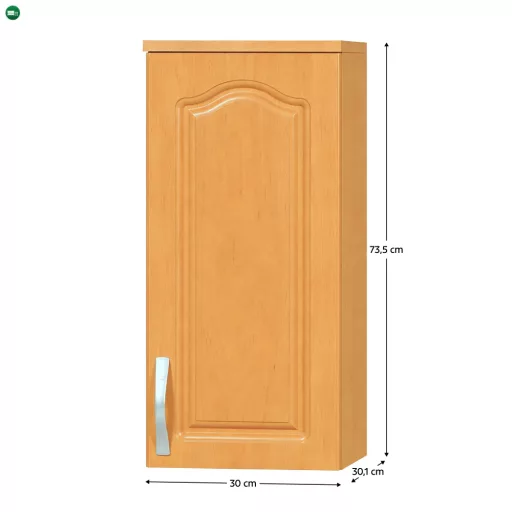 Konyhaszekrény, felső, jobb, égerfa LORA MDF NEW KLASIK W30 / 735