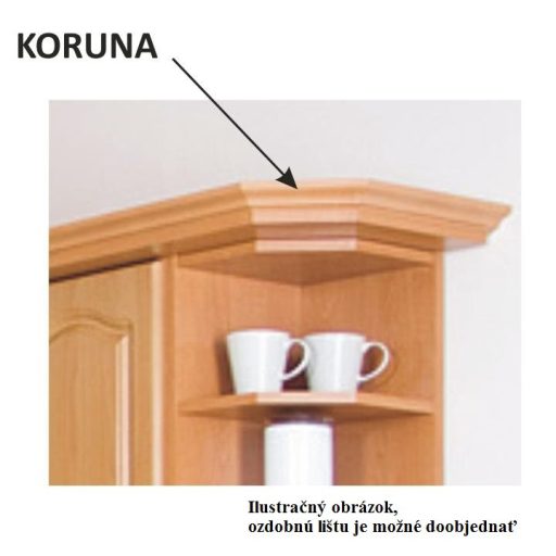 Felső konyhaszekrény, éger, balos, LORA MDF NEW KLASIK W40S