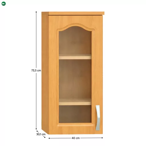 Felső konyhaszekrény, éger, balos, LORA MDF NEW KLASIK W40S