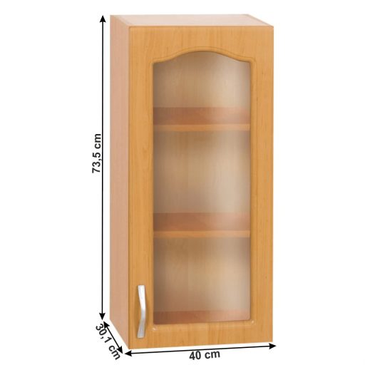 Konyha szekrény, felső, éger, jobbos kivitel, LORA MDF NEW KLASIK W40S