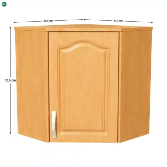   Sarok konyhaszekrény, felső, jobbos, éger, LORA MDF NEW KLASIK W60 / 60