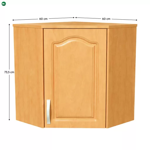 Sarok konyhaszekrény, felső, jobbos, éger, LORA MDF NEW KLASIK W60 / 60