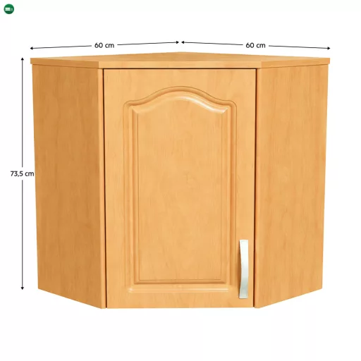 Sarok konyhaszekrény, felső, éger, balos, LORA MDF NEW KLASIK W60/60