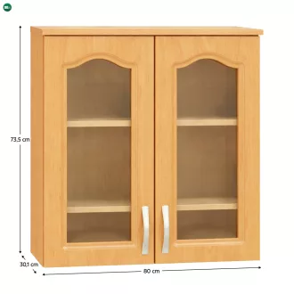   Kétajtós felső konyhaszekrény éger, LORA MDF NEW KLASIK  W80S