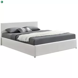   Modern francia ágy RGB LED világítással, fehér, 160x200, JADA NEW