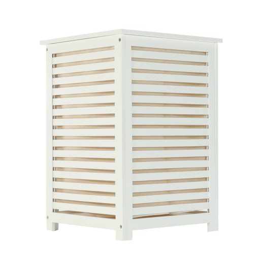 Szennyestartó kosár, lakkozott, banbusz/féher/bézs, BASKET