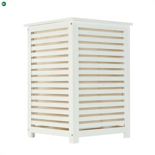 Szennyestartó kosár, lakkozott, banbusz/féher/bézs, BASKET