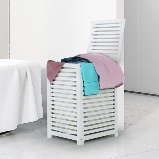 Szennyestartó kosár, lakkozott, banbusz/féher/bézs, BASKET