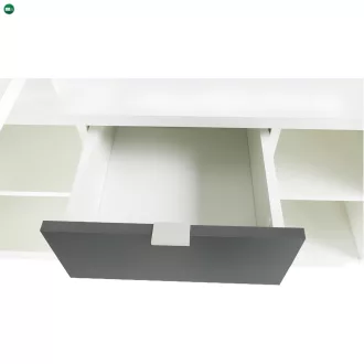 íróasztal, fehér/szürke, DALTON 2  NEW VE 02