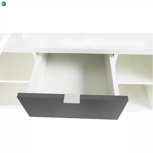 íróasztal, fehér/szürke, DALTON 2  NEW VE 02