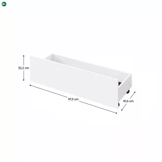 2 darab, kihúzható ágy alatti tároló, fehér, MIDEA