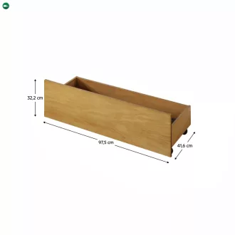 2 darab, kihúzható ágy alatti tároló, tölgy, MIDEA