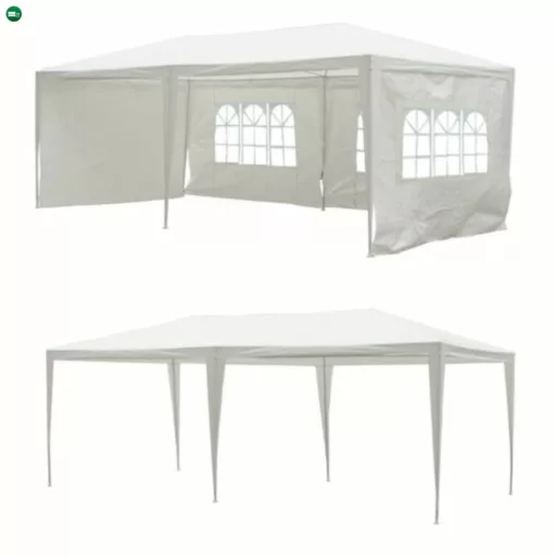 Kerti partisátor, fehér, 3x6 m, TEKNO TYP 2
