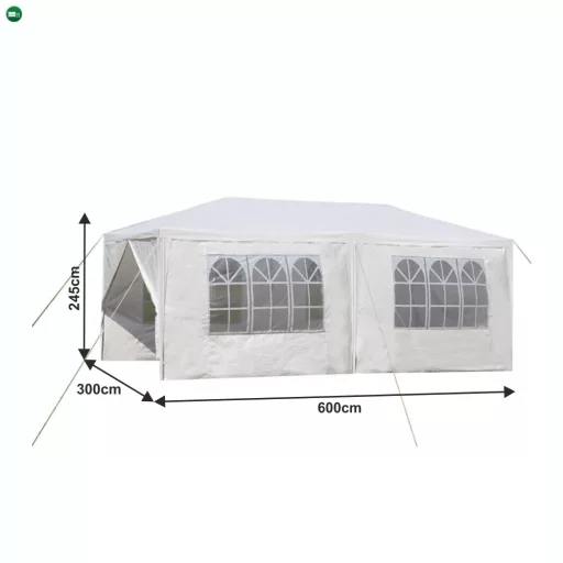 Kerti partisátor, fehér, 3x6 m, TEKNO TYP 2