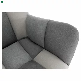 Dizájnos forgó fotel, patchwork/fekete, KOMODO