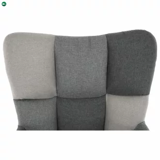 Dizájnos forgó fotel, patchwork/fekete, KOMODO