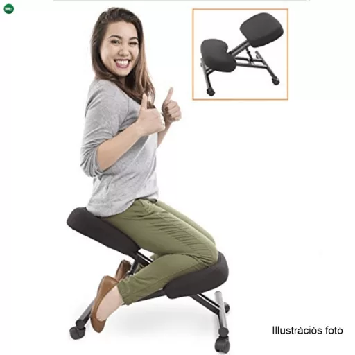 Ergonómikus térdeplőülés, szürkésbarna Taupe/fekete, RUFUS