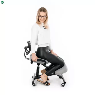   Ergonómikus térdeplőülés, szürkésbarna Taupe/fekete, RUFUS
